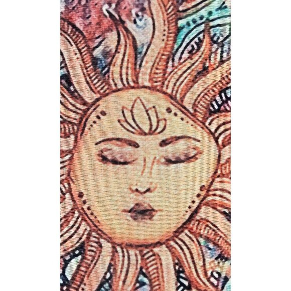 Vtg Sun Face Stretch Mini Skirt Sz 5XL Fully Lined Festival Beach Summer Days - Picture 6 of 11